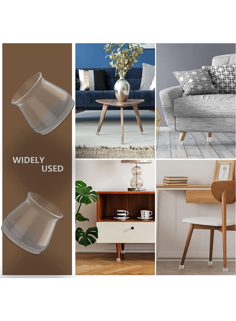 ChicAbode كرسي ساق واقي الأرضية, 24 جهاز كمبيوتر شخصي كرسي ساق واقي للأرضيات الخشبية الصلبة, واقي الأرضية للكراسي مع شعر وسائد لساقين الكرسي, ساقين الطاولة أو غيرها من الأثاث ساقين (واضح) - Image 4